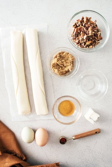 Ingredients for mini pecan pies