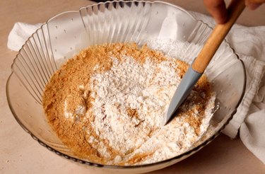 Stirring in dry ingredients