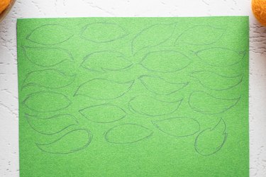 Draw leaves on green cardstock