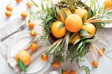 Orange-themed holiday table