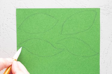 Draw leaves on green cardstock