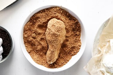 Ice cream turkey leg coated in gingersnap cookie crumbs