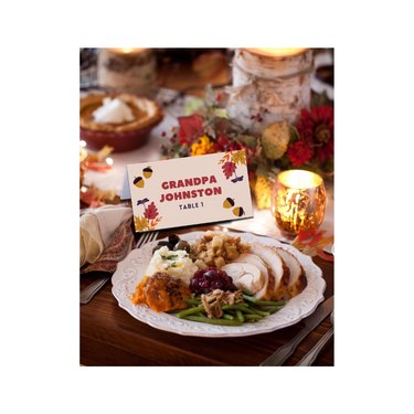 Printable Thanksgiving name card