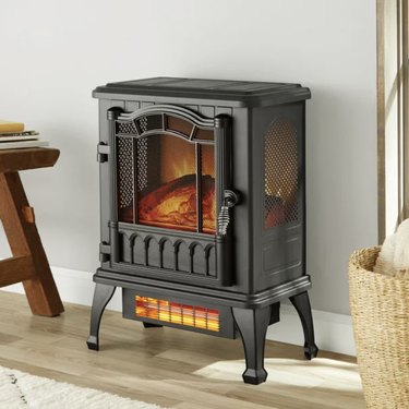 Freestanding electric fireplace heater