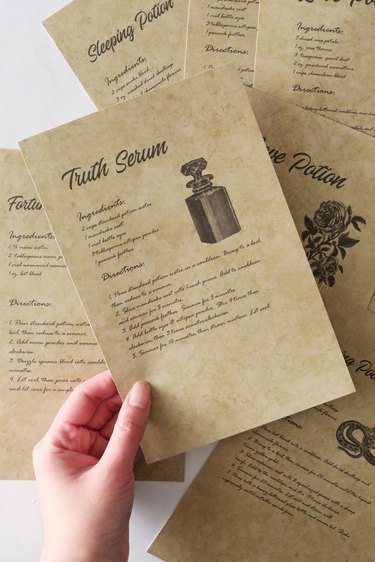 Print and cut potion notes