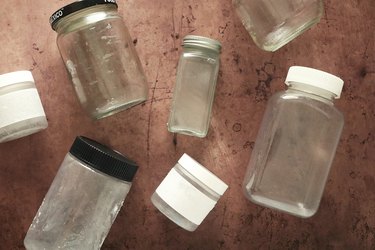Bottles and jars without labels