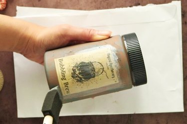 Adding a potion label to a jar with Mod Podge