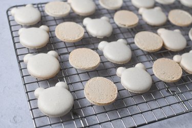 Baked and matched macaron shells