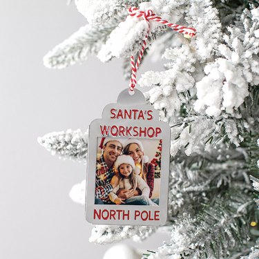 Santa's Workshop photo ornament