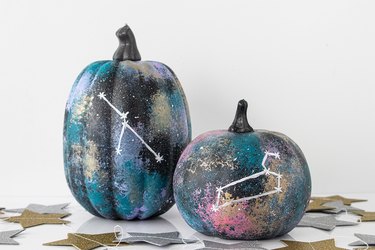 DIY galaxy pumpkins with starry vibes