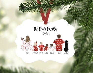 Hand painted personalized family ornament