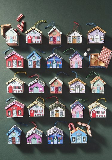 24 advent village home ornaments