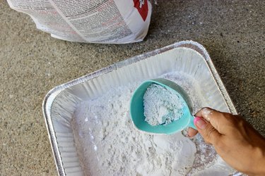 Making DIY sugar skull stepping stones