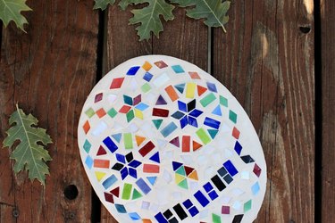 DIY sugar skull stepping stone