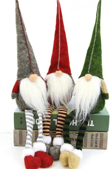 Set of Three Scandinavian Style Shelf Sitting Gnomes