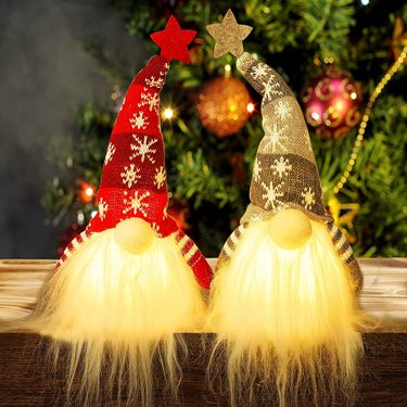 Juegoal Set of Two Light Up Christmas Gnomes