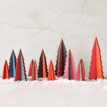 Colorful Wooden Christmas Trees