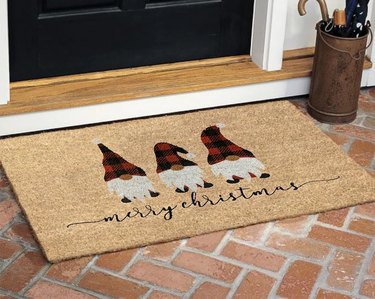 Merry Christmas Gnome Door Mat