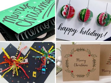 Four holiday cards in a collage