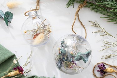 Floral ball ornaments