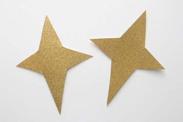 Gold glitter card stock stars for tree topper