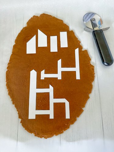 use pattern pieces to cut out gingerbread