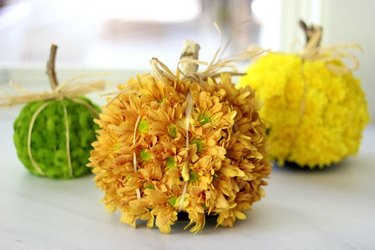 Pumpkin shaped flower arrangements