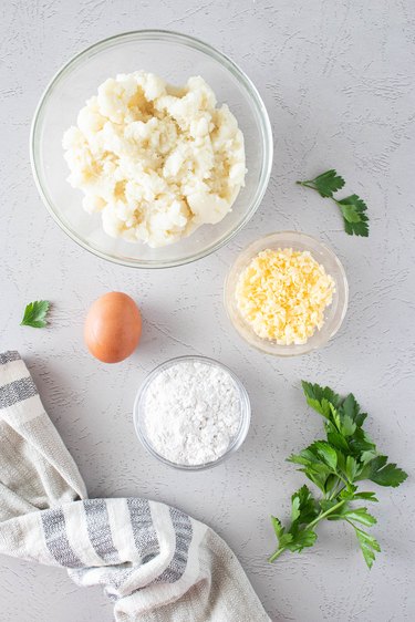 Ingredients for mashed potato patties