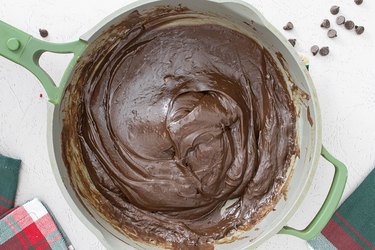 Peppermint fudge in a pan