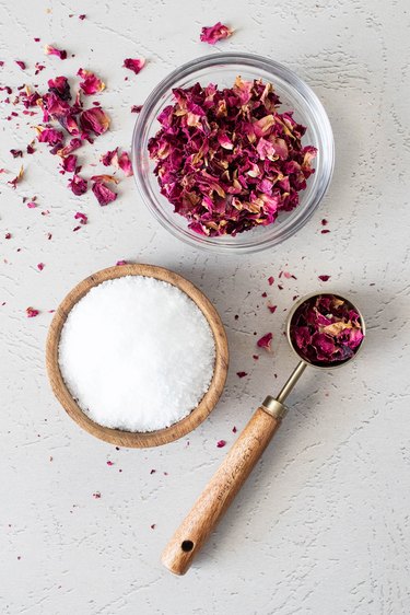 Ingredients for rose salt
