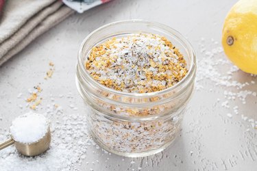 Lemon pepper salt in a jar