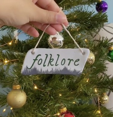 Ornament featuring a design from Taylor Swift's "Folklore" album