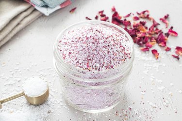 Rose salt in a jar