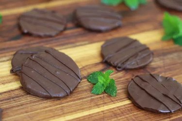 Thin chocolate-covered wafer cookies