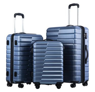 COOLIFE Spinner Luggage, 3-Piece Set in pale blue.