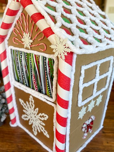 Finished gingerbread house puppet theater