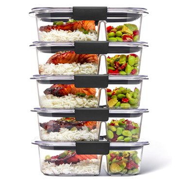 Rubbermaid Brilliance 2-Compartment Food Prep Containers (5-Pack)