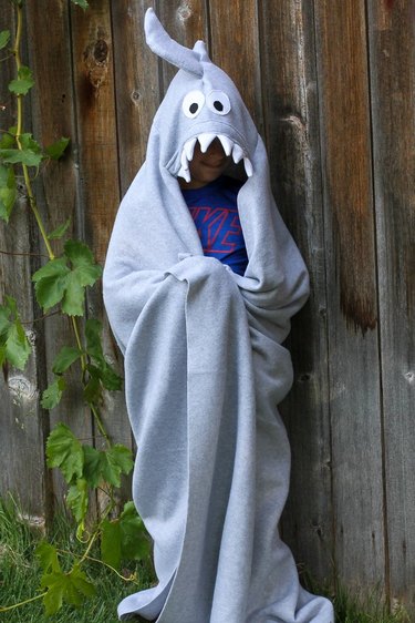 Shark Fleece Hooded Blanket