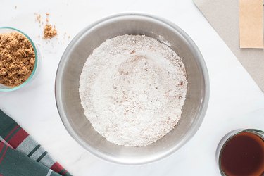 Mixing dry ingredients in a bowl