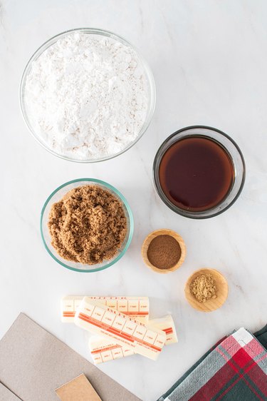 Ingredients for gingerbread cookie recipe