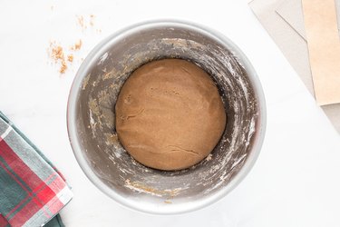 Gingerbread cookie dough in a bowl