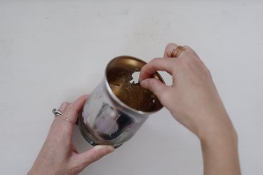 removing stickers from inside jar