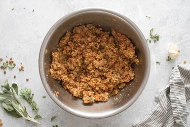 Vegan chickpea and lentil meatloaf mixture