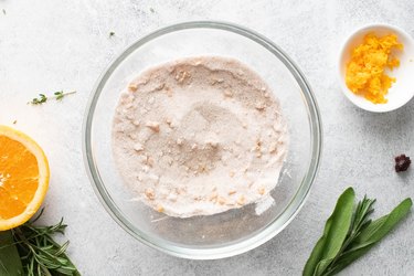 Cinnamon sugar with orange zest in a bowl