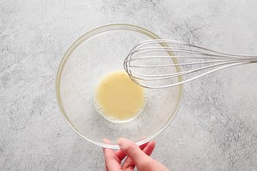 Whisk the rice vinegar, salt, dashi powder and Dijon mustard