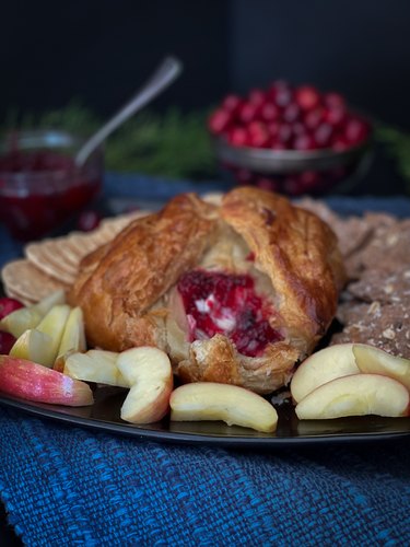cranberry pepper jam in puff pastry