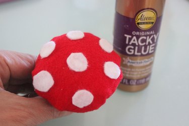 polka dots on mushroom cap
