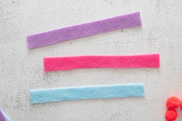 Purple, pink and blue felt pieces