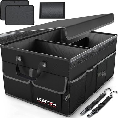 Black trunk storage organizer