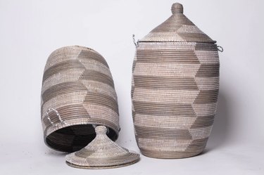 African handwoven baskets with lids